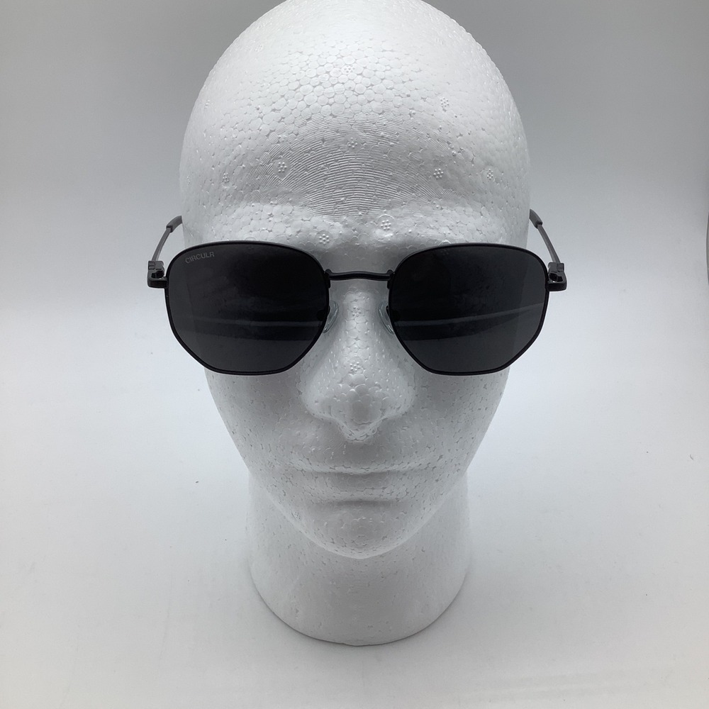 CIRCULR Hexagonal Matte Black Metal Sunglasses Cat 3 Lenses New - Picture 2 of 9